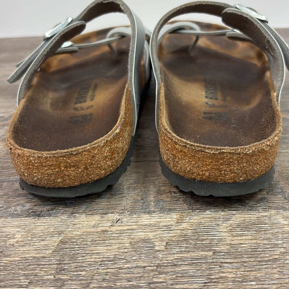 Birkenstock MAYARI  Silver Cross-Strap Sandals 41 (US 10-10.5) - Picture 3 of 9
